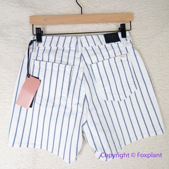 New! Jen 7 by 7 for all mankind shorts white with blue stripes, women size‎ 4 - Picture 6 of 11